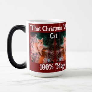 Mug Magic Ce Noël avec chat Texte de photo personnalisable