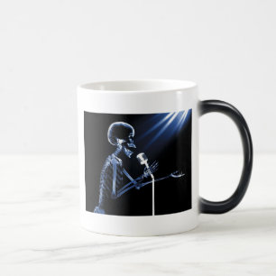 MUG MAGIC CHANT SQUELETTIQUE DE RAYON X SUR RÉTRO MIC - BLEU