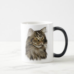 Mug Magic Chat de ragondin tigré noir du Maine