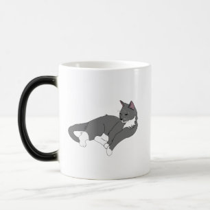 Mug Magic Chat gris et blanc Tuxedo