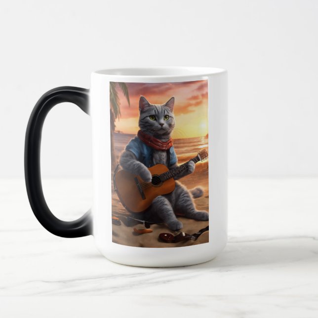 Mug Magic Chat jouant de la guitare (Gauche)