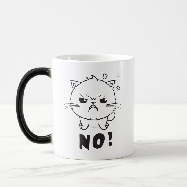 Mug Magic Chat mignon en colère en train de baiser Non. (Gauche)