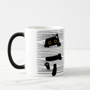 Mug Magic Chat Noir Caché Mignon Drôle Minimaliste Amour Des