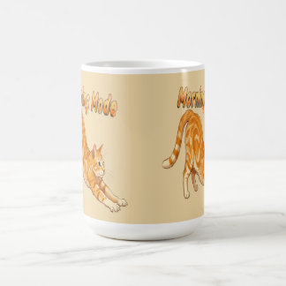 Mug Magic Chat Tigré Orange en Mode Matin s'étirant Chat Drô