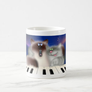 Mug Magic Chats jouant le piano