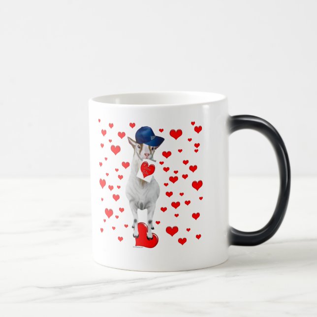 Mug Magic Chèvre Saint-Valentin Coeurs (Droite)