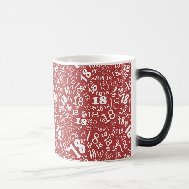 Mug Magic Chiffres blancs rouges profonds 18e anniversaire M (Droite)