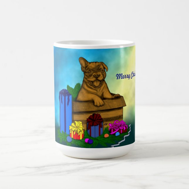 Mug Magic Chiot dans une boîte, Joyeux Noël (Centre)
