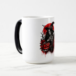 Mug Magic Citrouille de sorcière gothique Halloween Chat noi