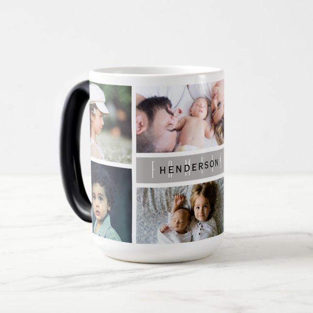 Mug Magic Collage photo de nom de famille (Devant gauche)