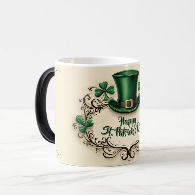 Mug Magic Conception de Shamrock pour la Saint-Patrick joyeu (Devant gauche)
