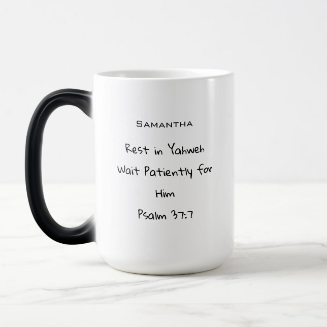 Mug Magic Confort Psaumes 37:7 Verse de la Bible (Gauche)