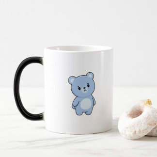Mug Magic Confused Bear Minimal Kawaii Style