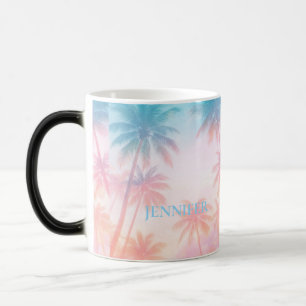 Mug Magic Coucher de soleil vintage sur la plage Palmiers Pa
