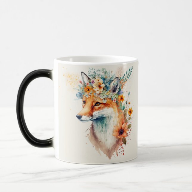Mug Magic Couronne de fleurs de renard aquarelle (Gauche)