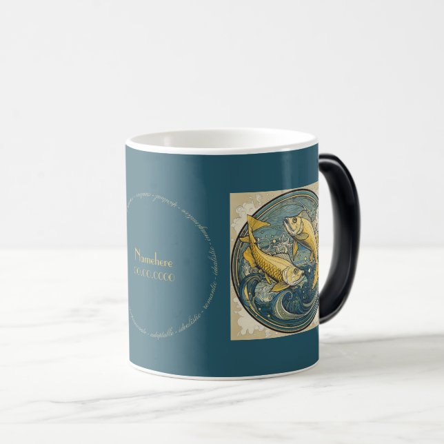 Mug Magic Créer vos propres pinces Art Nouveau Zodiac (Devant droit)