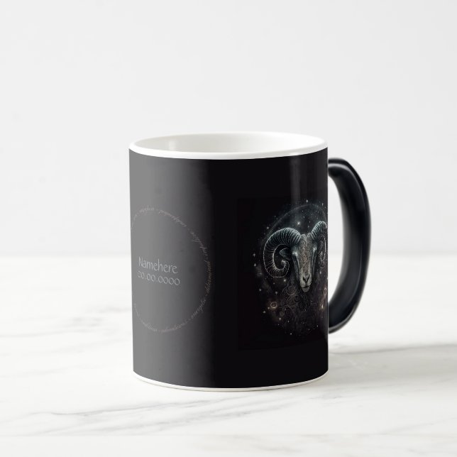 Mug Magic Créez votre propre astrologie mystique Béliers Zod (Devant droit)