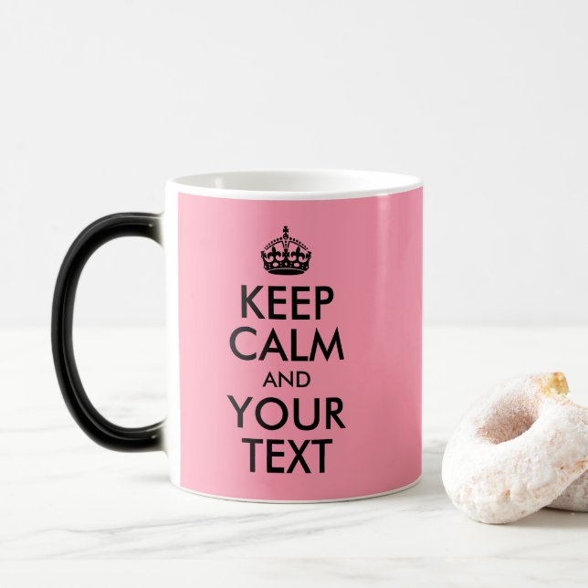 Mug Magic Créez votre propre calme et votre texte rose (Avec donut)