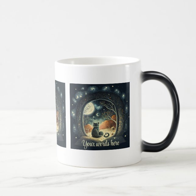 Mug Magic Créez votre propre chat noir mystique étoilé (Droite)