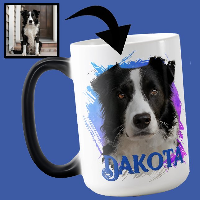 Mug Magic Cuisine moderne et amusante Bordure Bleue Collie C (Créateur téléchargé)