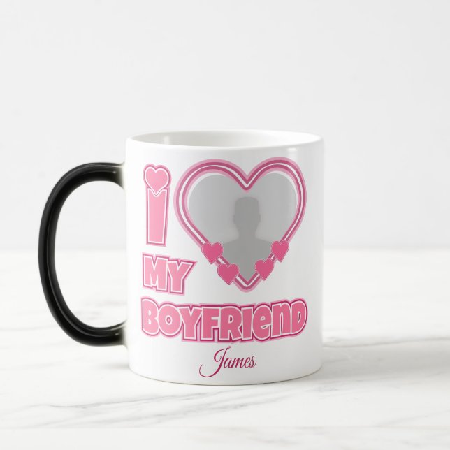 Mug Magic Custom I Love My Boyfriend - Ajouter photo et nom (Gauche)