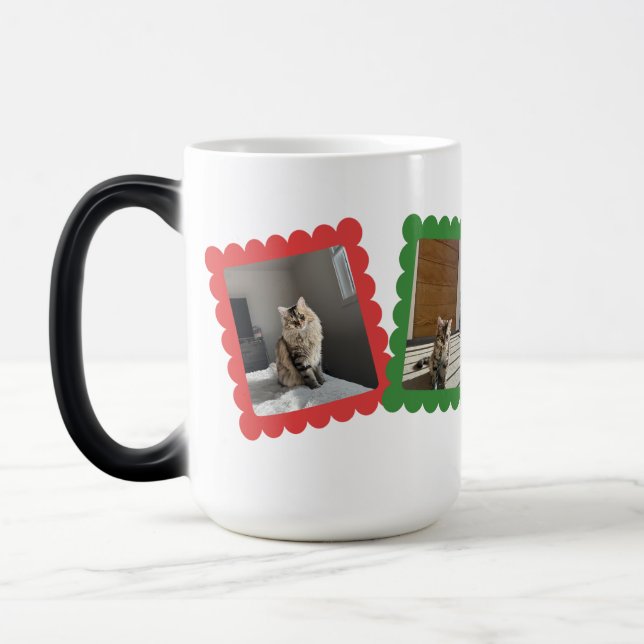 Mug Magic Custom Personalized Cat Photo - 2 Photo  (Gauche)