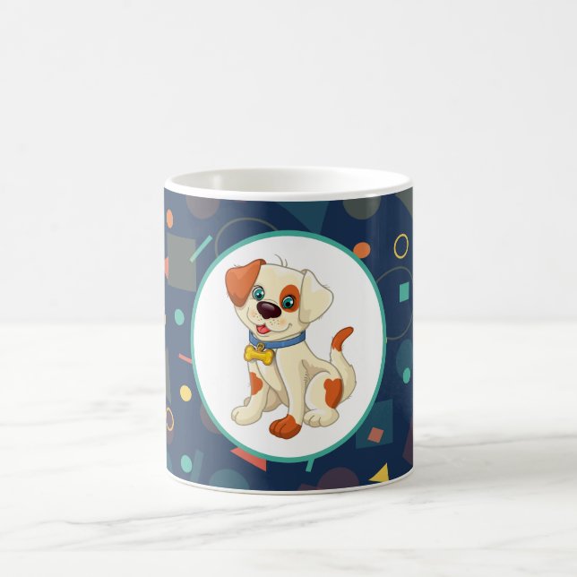 Mug Magic  Cute Cartoon Puppy Geometric (Centre)