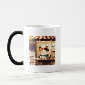 Mug Magic Cute Cat dégustant du café au Cosy Café