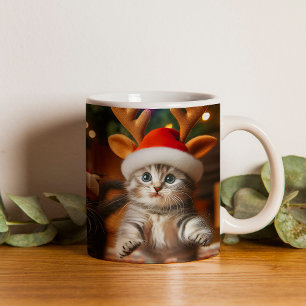 Mug Magic Cute chatons avec le Père Noël et les casquettes d