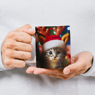 Mug Magic Cute chatons avec le Père Noël et les casquettes d