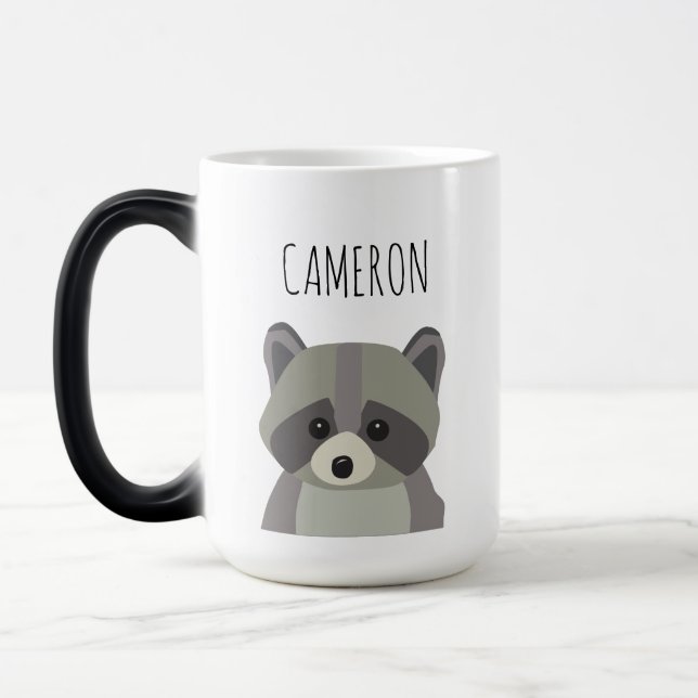 Mug Magic Cute Modern raccoon illustration personnalisée (Gauche)
