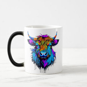 Mug Magic Cyberpunk Coloré Ai Highland Cow
