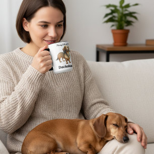 Mug Magic Dachshund brun mignon aquarelle