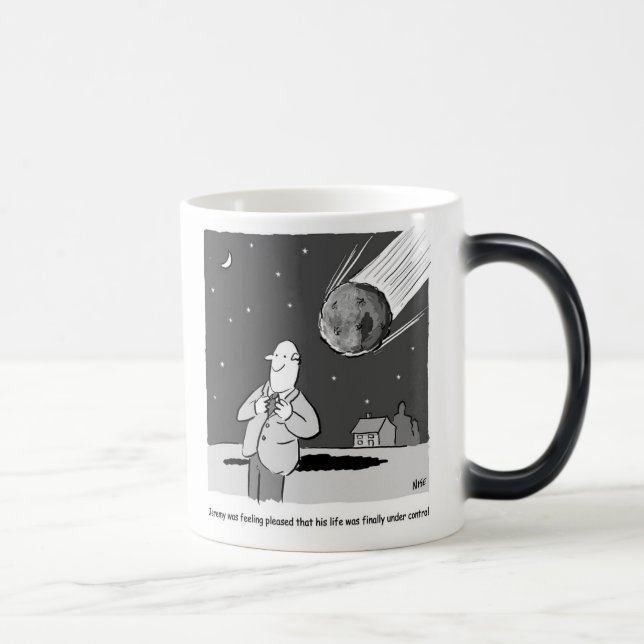 Mug Magic Désastre drôle de météore frappant la Terre (Droite)