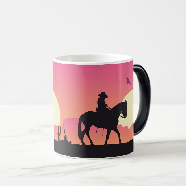 Mug Magic Desert Cowboy Ride - Sunset Silhouette (Devant droit)