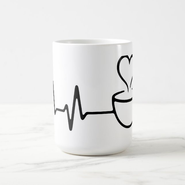 Mug Magic Design d'art de la ligne de café Heartbeat (Centre)