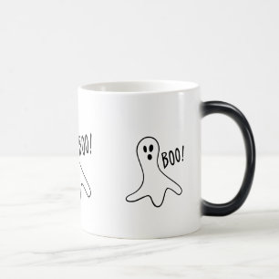 Mug Magic design de fantôme noir et blanc pour halloween