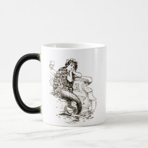 Mug Magic Dessin blanc noir vintage de sirène