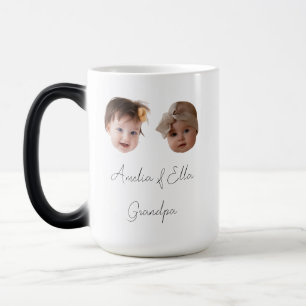 Mug Magic Deux bébé visage cadeau photo Grandchild fête des 