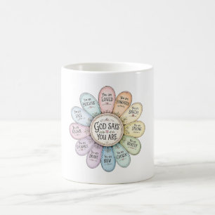 Mug Magic Dieu dit que vous êtes Fleur Chrétienne Florale
