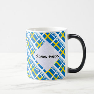 Mug Magic Drapeau suédois en mosaïque personnalisé 