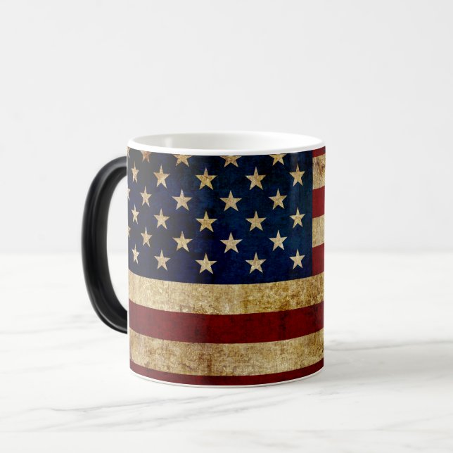 Mug Magic Drapeau USA / Grunge (Devant gauche)