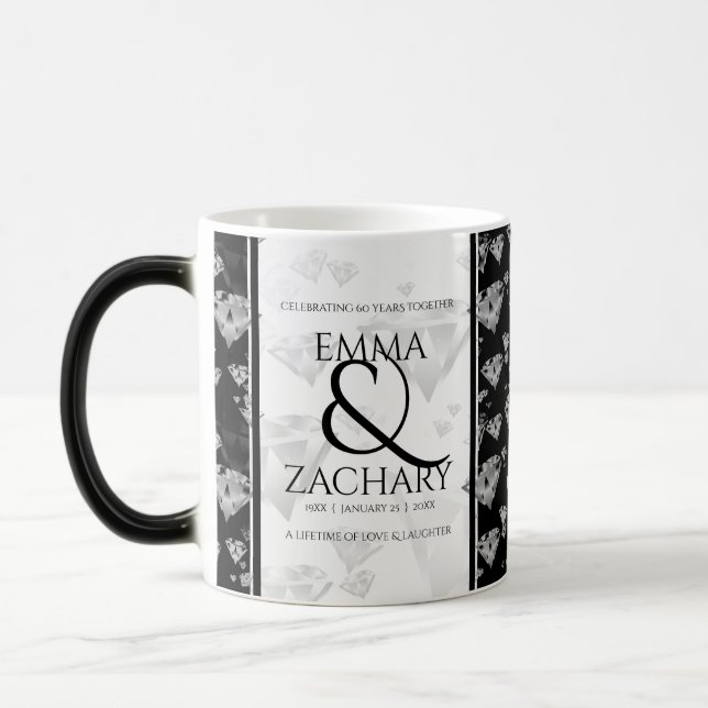 Mug Magic Élégant 60ème 75ème anniversaire de Mariage de dia (Gauche)