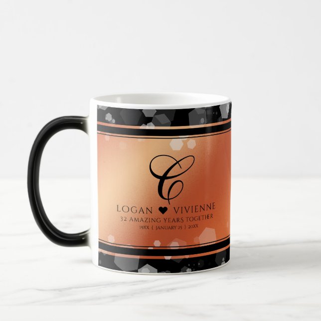 Mug Magic Élégant 8ème 32ème anniversaire de Mariage de bron (Gauche)