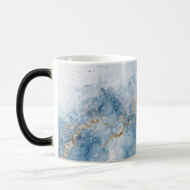 Mug Magic Elegant Blue Gold Glitter Abstract Flow            (Gauche)