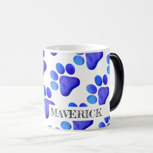 Mug Magic Empreintes de pattes Nom de l'animal de compagnie 