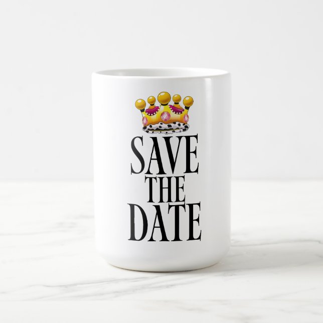 Mug Magic Enregistrer la couronne du mariage Date (Centre)