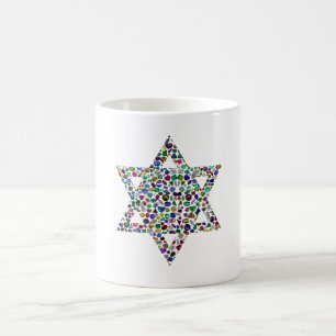 Mug Magic Étoile de David faite avec des pierres précieuses 
