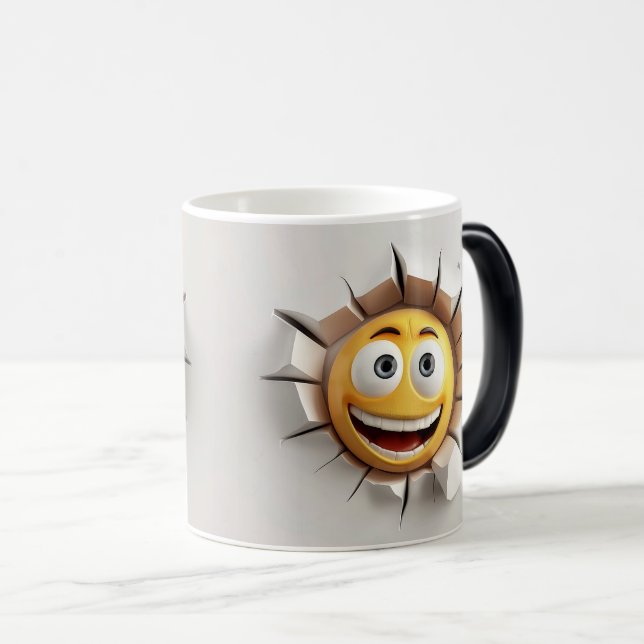 Mug Magic Face Emoticon Break Through Verwandlungstasse (VorderseiteRechts)