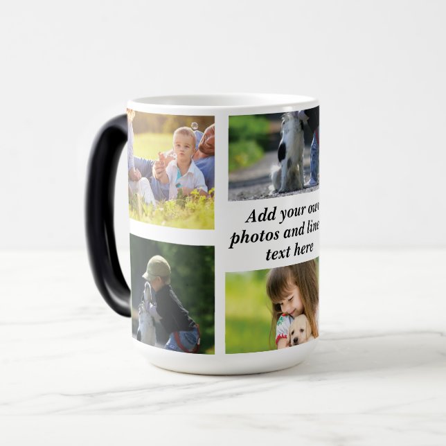 Mug Magic Faites votre propre collage photo et texte (Devant gauche)